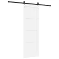Porte Coulissante  avec Kit de Matériel Blanche 73.5x211 cm Bois Massif Pin