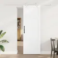 Porte coulissante  avec kit de matériel blanc 73,5x211 cm en pin massif