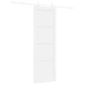 Porte coulissante  avec kit de matériel blanc 73,5x211 cm en pin massif