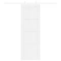 Porte coulissante  avec kit de matériel blanc 73,5x211 cm en pin massif
