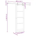 Porte coulissante  avec kit de matériel blanc 73,5x211 cm en pin massif