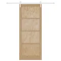 Porte Coulissante  avec kit quincaillerie 93x232 cm Bois de Pin Massif