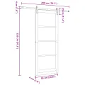 Porte Coulissante  avec kit quincaillerie 93x232 cm Bois de Pin Massif