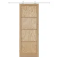 Porte coulissante  avec ensemble quincaillerie 83x232 cm en bois massif de pin