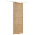 Porte coulissante  avec ensemble quincaillerie 83x232 cm en bois massif de pin