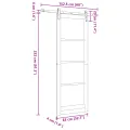 Porte Coulissante  avec Jeu de Quincaillerie Blanche 83x232 cm Bois Massif Pin