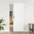 Porte coulissante  avec matériel blanc 83x232 cm en bois massif de pin