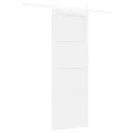 Porte coulissante  avec matériel blanc 83x232 cm en bois massif de pin