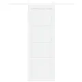 Porte coulissante  avec matériel blanc 83x232 cm en bois massif de pin