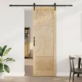 Porte coulissante  avec kit quincaillerie 'ORKDAL'en bois massif de pin