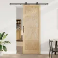 Porte coulissante  avec matériel 83x232 cm Bois massif de pin