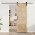Porte coulissante  avec kit de matériel 73,5x198,5 cm Bois massif pin