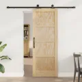 Porte coulissante  avec quincaillerie 73,5 x 198,5 cm en bois massif de pin