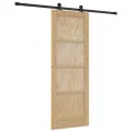 Porte coulissante  avec quincaillerie 73,5 x 198,5 cm en bois massif de pin