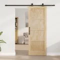 Porte coulissante  avec quincaillerie 73,5 x 198,5 cm en bois massif de pin