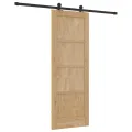 Porte coulissante  avec quincaillerie 73,5 x 198,5 cm en bois massif de pin