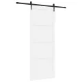 Porte Coulissante  avec Quincaillerie Blanche 93x232 cm en Bois Massif de Pin