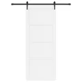 Porte Coulissante  avec Quincaillerie Blanche 93x232 cm en Bois Massif de Pin