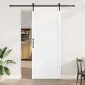 Porte Coulissante  avec Ensemble de Matériel Blanche 93x232 cm Bois Massif Pin
