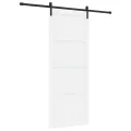 Porte Coulissante  avec Ensemble de Matériel Blanche 93x232 cm Bois Massif Pin