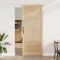 Porte coulissante  avec matériel 'ORKDAL'en bois massif de pin