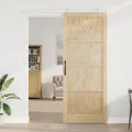 Porte coulissante  avec matériel 'ORKDAL'en bois massif de pin