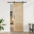 Porte Coulissante avec Kit de Quincaillerie 'ORKDAL'Bois de Pin