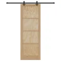 Porte Coulissante  avec Quincaillerie 83x232 cm Bois Massif Pin