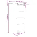 Porte Coulissante  avec Quincaillerie 83x232 cm Bois Massif Pin