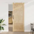 Porte coulissante  avec quincaillerie 93x232 cm en Bois massif de pin