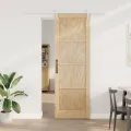 Porte coulissante  avec kit de matériel 78x232 cm en bois massif de pin