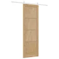 Porte coulissante  avec kit de matériel 78x232 cm en bois massif de pin