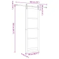 Porte coulissante  avec kit de matériel 78x232 cm en bois massif de pin