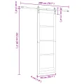 Porte coulissante  avec quincaillerie 78x232 cm en bois massif de pin