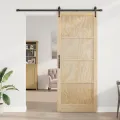 Porte Coulissante  avec Kit Quincaillerie 93x232 cm Bois Massif Pin