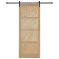 Porte Coulissante  avec Kit Quincaillerie 93x232 cm Bois Massif Pin