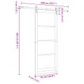 Porte Coulissante  avec Kit Quincaillerie 93x232 cm Bois Massif Pin