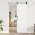 Porte coulissante  avec set de quincaillerie 'ORKDAL'en bois massif blanc en pin