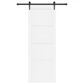 Porte coulissante  avec set de quincaillerie 'ORKDAL'en bois massif blanc en pin