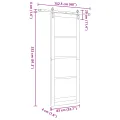 Porte coulissante  avec set de quincaillerie 'ORKDAL'en bois massif blanc en pin