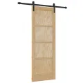 Porte Coulissante  avec Kit Quincaillerie 73,5x198,5 cm Bois Massif Pin