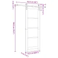 Porte Coulissante  avec Kit Quincaillerie 73,5x198,5 cm Bois Massif Pin