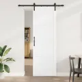Porte Coulissante  avec Ensemble de Quincaillerie Blanche 78x232 cm Bois de Pin Massif