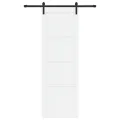 Porte Coulissante  avec Ensemble de Quincaillerie Blanche 78x232 cm Bois de Pin Massif