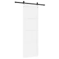 Porte Coulissante  avec Ensemble de Quincaillerie Blanche 78x232 cm Bois de Pin Massif