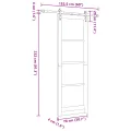 Porte Coulissante  avec Ensemble de Quincaillerie Blanche 78x232 cm Bois de Pin Massif