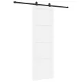 Porte coulissante  avec kit de quincaillerie blanche 78x232 cm en bois massif de pin