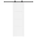 Porte coulissante  avec kit de quincaillerie blanche 78x232 cm en bois massif de pin