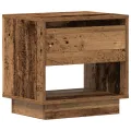 Table de chevet  en vieux bois 45x34x44 cm en bois reconstitué