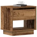 Table de chevet  en vieux bois 45x34x44 cm en bois reconstitué